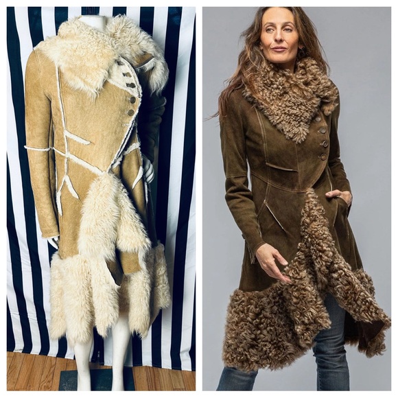 Artico Luxury French Military Style Suede Leather Shearling Coat - Excellent! - Picture 1 of 10
